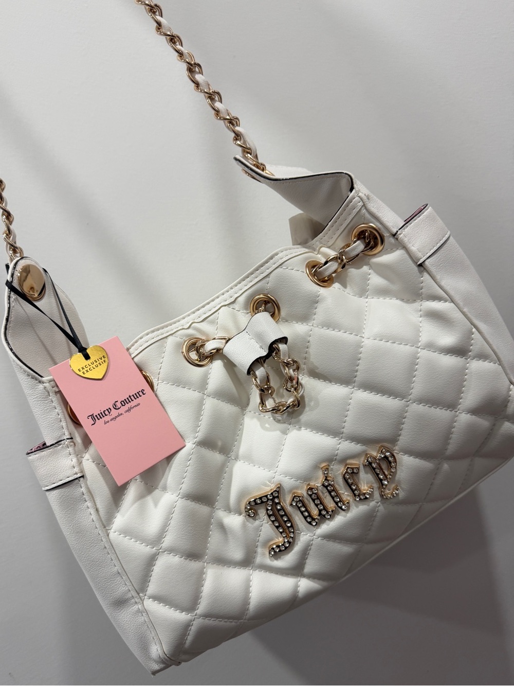 Juicy Couture Fashion Icon Bucket Bag in white